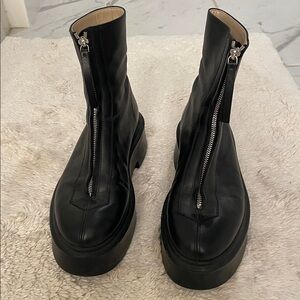 The Row Zipped Boots 38 black zipper platform ankle boot